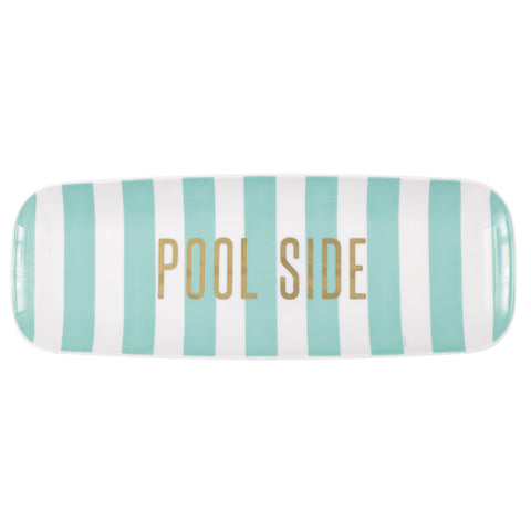 Poolside Summer Plastic Serving Tray - Foil Stamping 17" x 7"