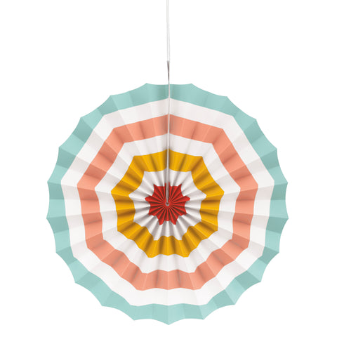 Poolside Summer Assorted Paper Fan Decorations  5ct