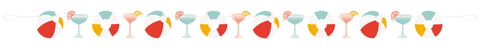 Poolside Summer Paper Cutout Garland  9 ft Long