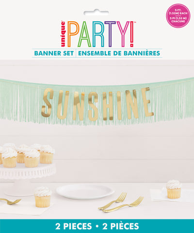 Gold Foil "Sunshine" Fringe and Letter Garland Kit  4 ft