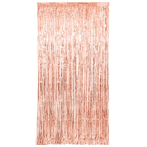 Rose Gold Foil Fringe Door Curtain  3.25 ft x 6.5 ft