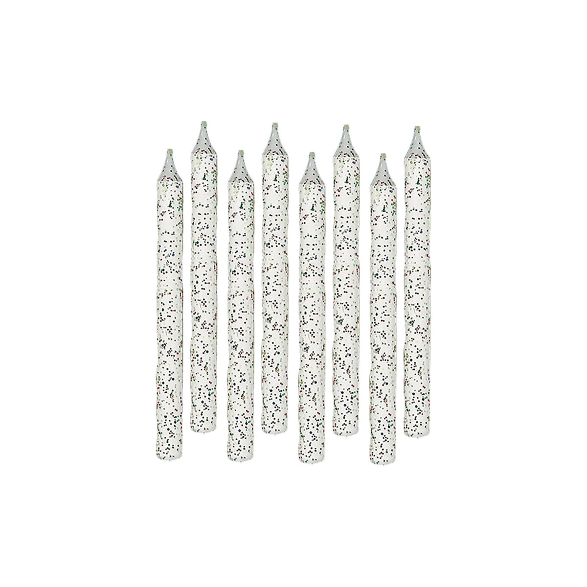 Large White Glitter Spiral Candles 24 per pack