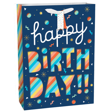 Happy Birthday Cut Out Extra Large Gift Bag w/ Gift Tag