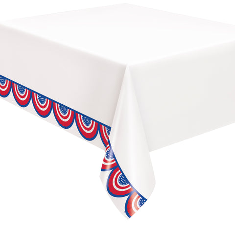 American Flag Patriotic Paper Table Cover  54" x 84"