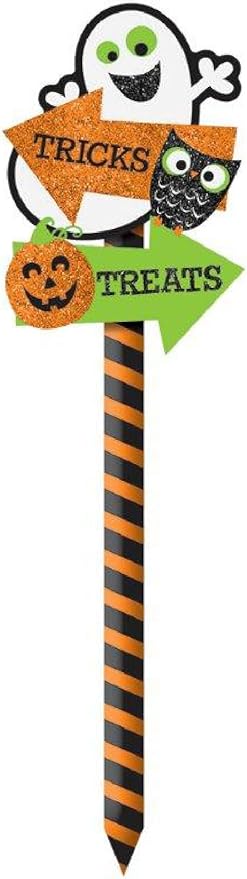 "Pumpkin Yard Stake - Halloween Outdoor Decoration, 21 1/2” x 6” Fall Garden Décor