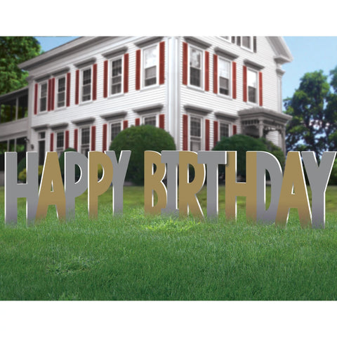 Birthday Silver and Gold Yard Sign