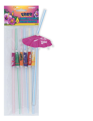 Luau Umbrella Straws  6ct