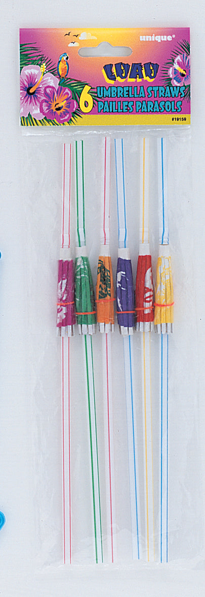 Luau Umbrella Straws  6ct