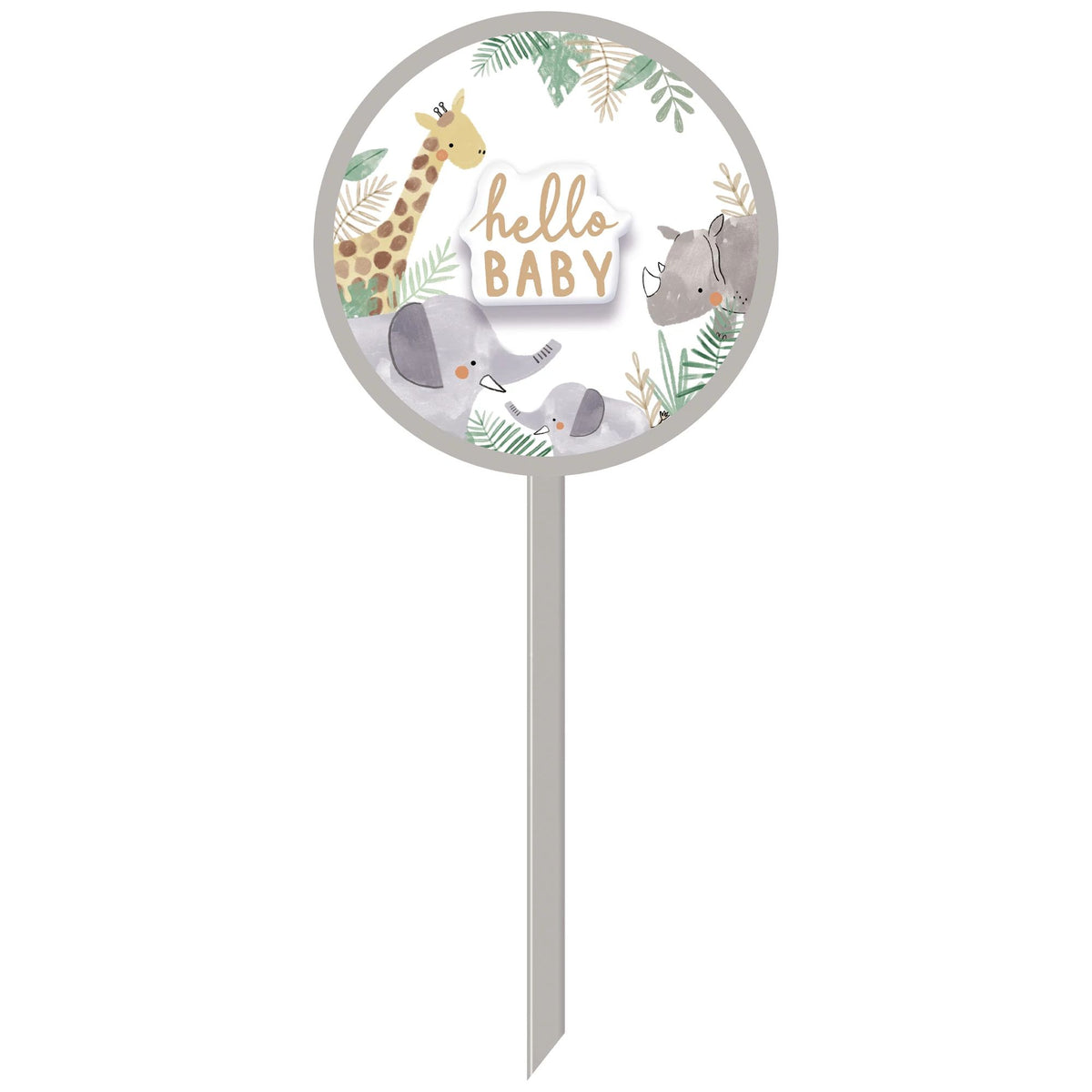 Soft Jungle Baby Theme Wooden Lawn Sign