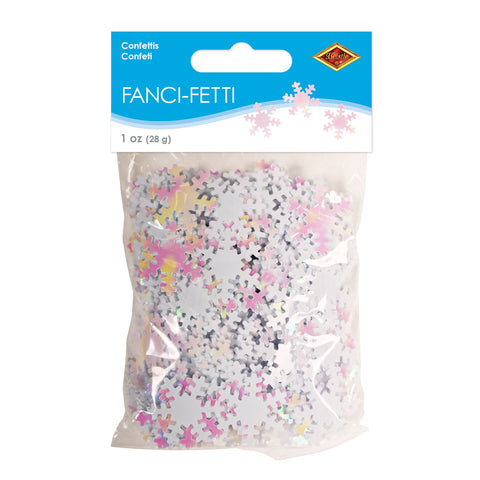 Fanci-Fetti Opalescent Snowflake Confetti – 1 oz Christmas & Winter Decorations