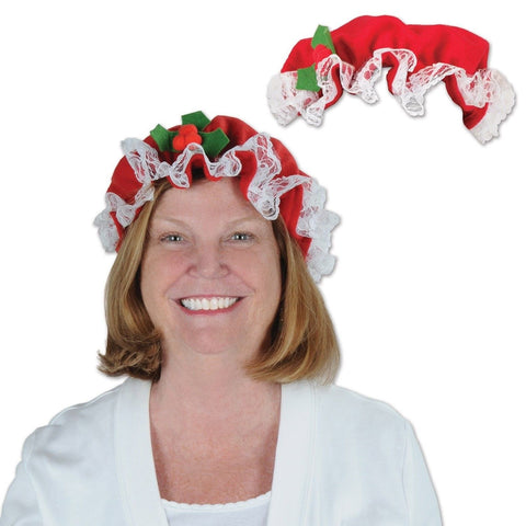 Christmas Mrs. Claus Hat – One Size Fits Most, Holiday Party Accessory