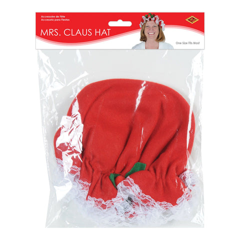 Christmas Mrs. Claus Hat – One Size Fits Most, Holiday Party Accessory