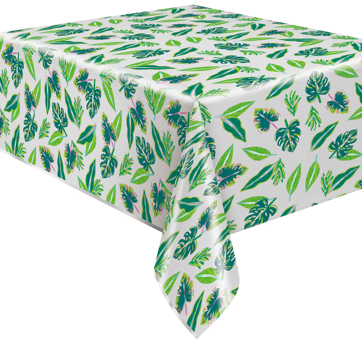 Tropical Leaves Rectangular Foil Table Cover  54" x 84"