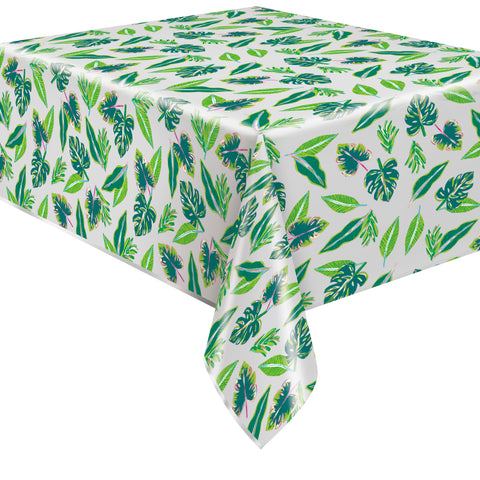 Tropical Leaves Rectangular Foil Table Cover  54" x 84"