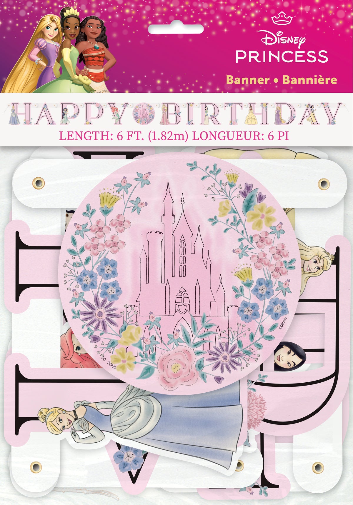 Disney Princess Happy Birthday" Jointed Banner  6 ft"