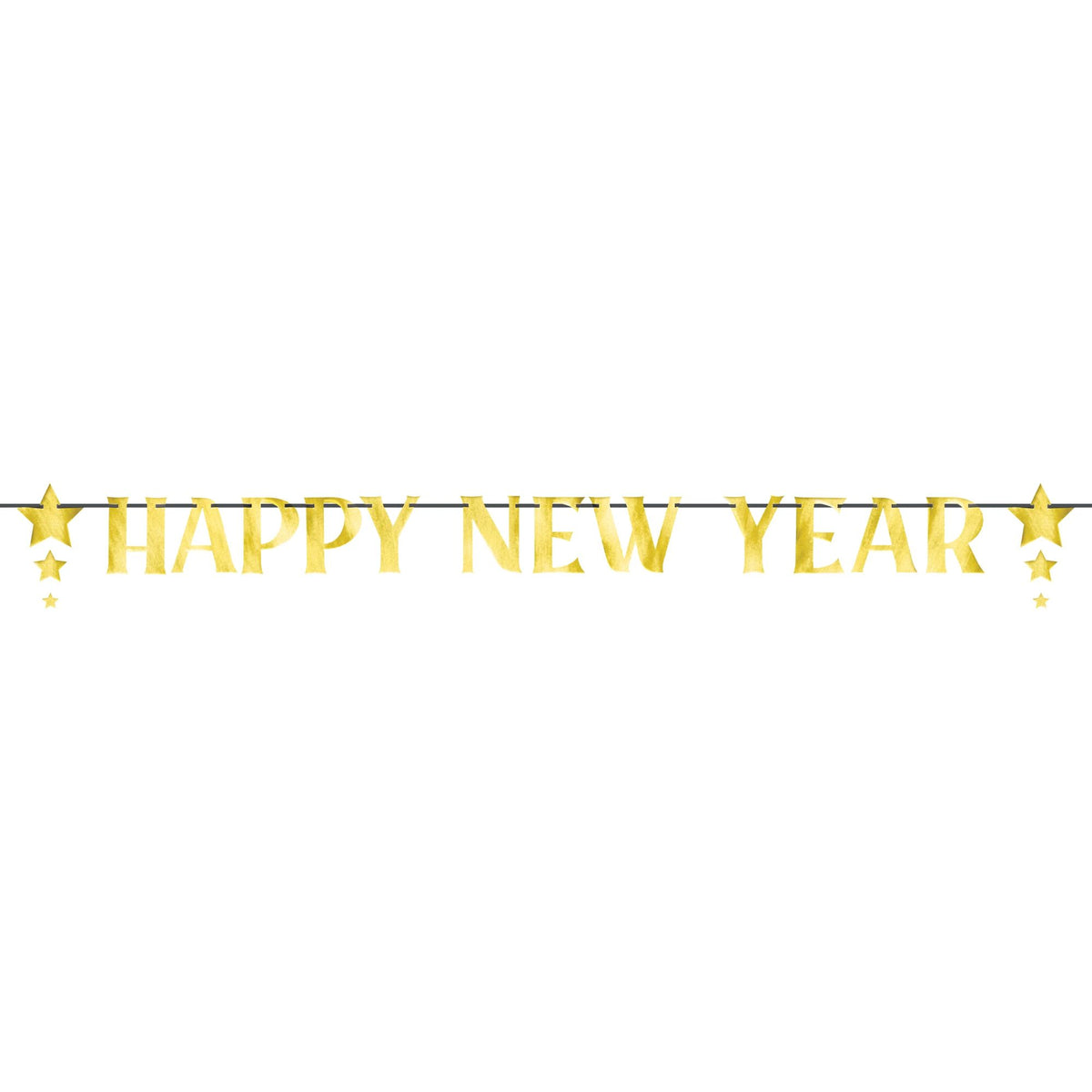 Happy New Year Gold Star 12'  Foil Letter Banner