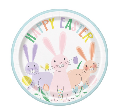 Pretty Easter "Happy Easter" Round 9" Dinner Plates  8 per package