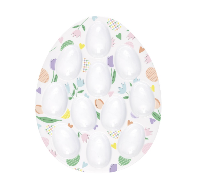 Pretty Easter Plastic Deviled Egg / Egg Holder Tray 1 per package