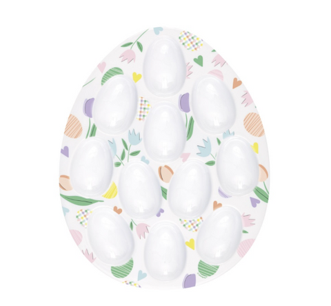 Pretty Easter Plastic Deviled Egg / Egg Holder Tray 1 per package