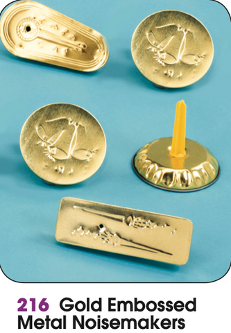New Year’s Ratchet Metal Noise Maker – Gold Embossed Party Favor
