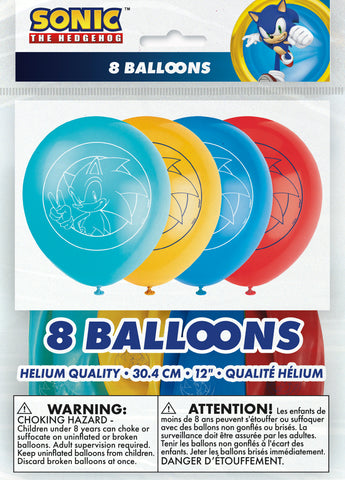 Sonic the Hedgehog Assorted 12 Latex Balloons  8ct"