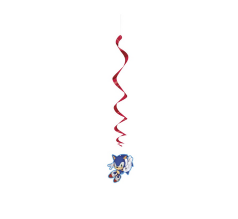 Sonic the Hedgehog Hanging Swirl Decorations 3 per package