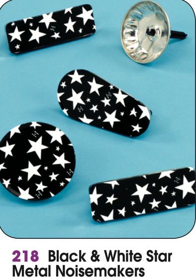 New Year’s Ratchet Metal Noise Maker – Black and White Party Favor