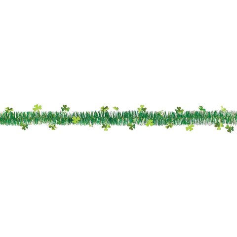 St.Patrick's Day Shamrock Tinsel 9' Garland