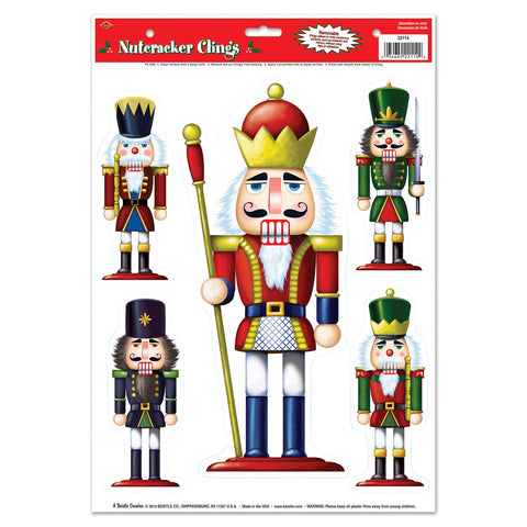 Christmas Nutcracker Clings – 5 Window Clings Per Sheet