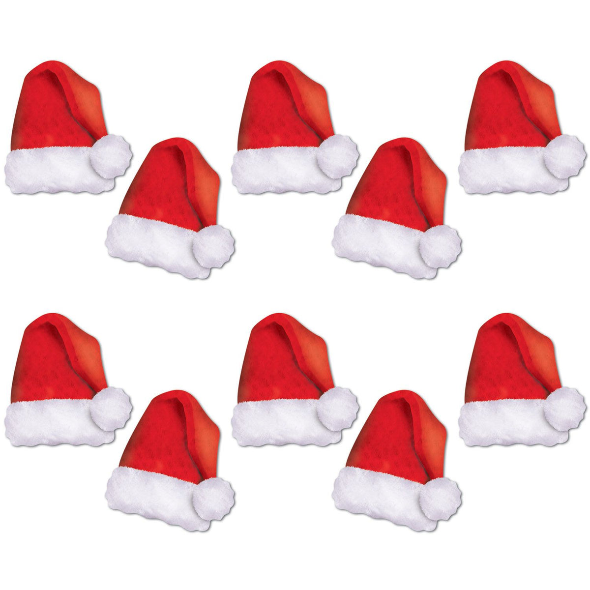 Mini Santa Hat Paper Cutouts – 5" Two-Sided Christmas Décor, Pack of 10