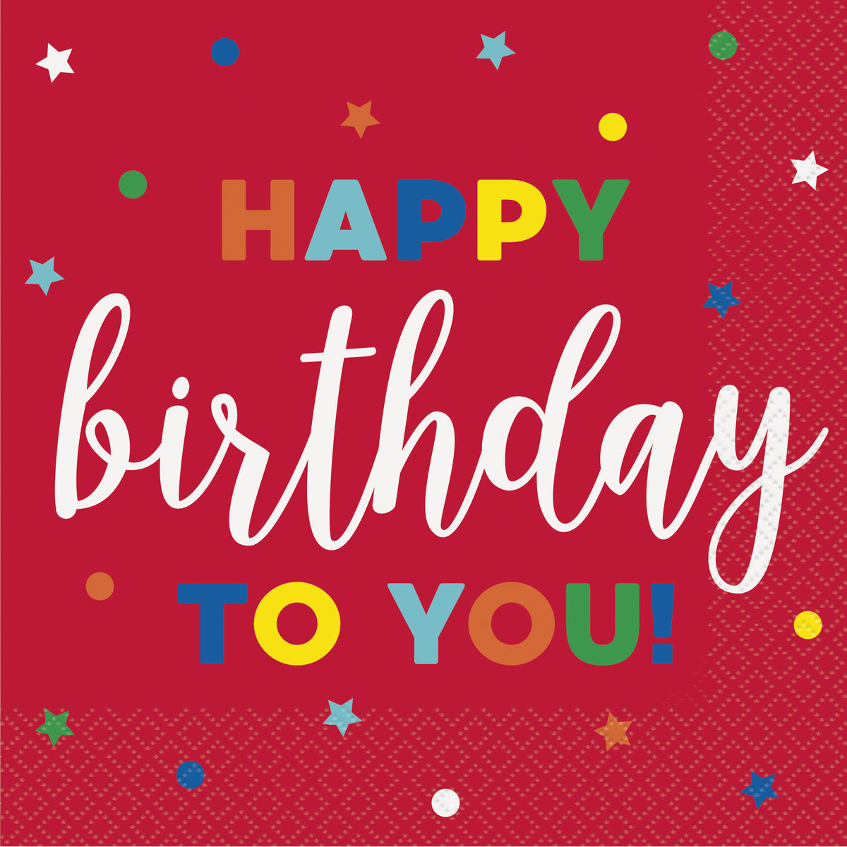 Dots & Stars Birthday Luncheon Napkins  16ct