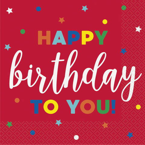 Dots & Stars Birthday Luncheon Napkins  16ct