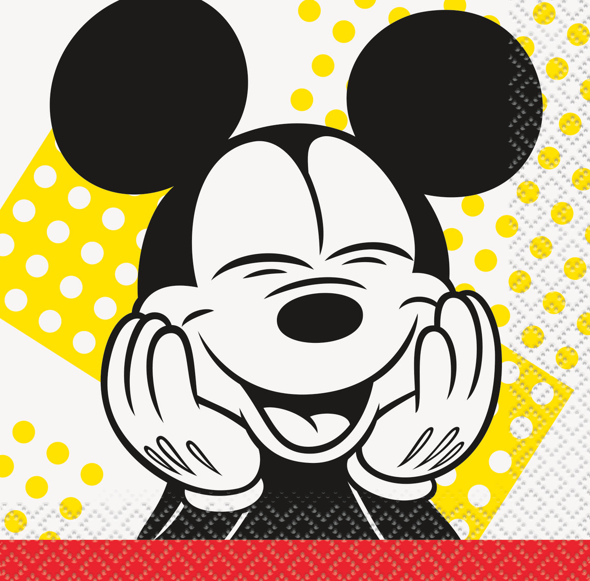Mickey Mouse Beverage Napkins in Manahawkin, NJ at Party Fair showing the Disney Mickey Mouse design on the 2-ply party napkins.
