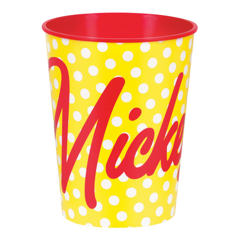 Disney Mickey Mouse 16oz Cup featuring heavy plastic construction and a 16oz stadium-style shape for serving beverages.