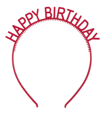 Assorted Colors Cheerful Happy Birthday Headbands  4ct