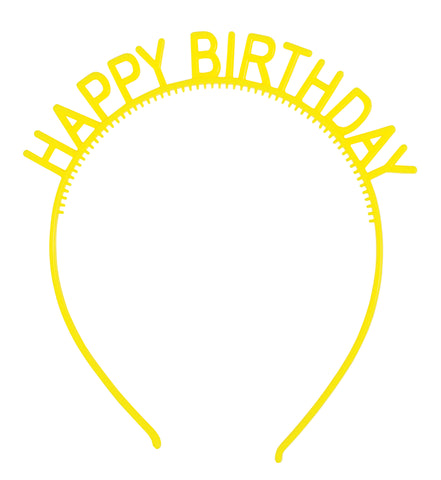 Assorted Colors Cheerful Happy Birthday Headbands  4ct