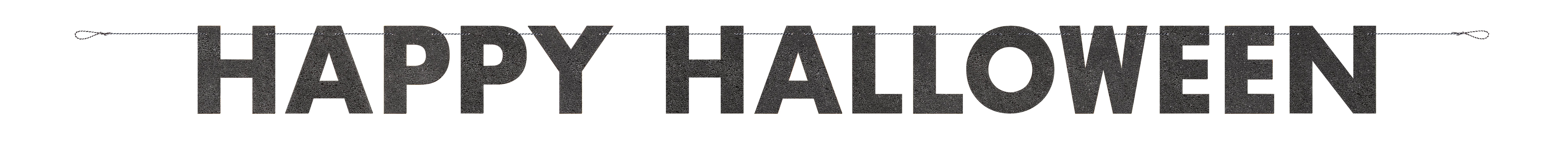 Black Glitter 9ft “Happy Halloween" Banner