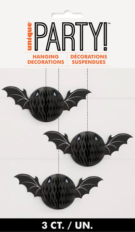Halloween Bat Honeycomb Hanging Decorations  3ct
