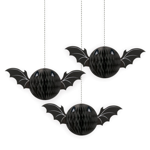 Halloween Bat Honeycomb Hanging Decorations  3ct