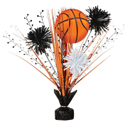 Basketball Deluxe Spray Tinsel Centerpiece