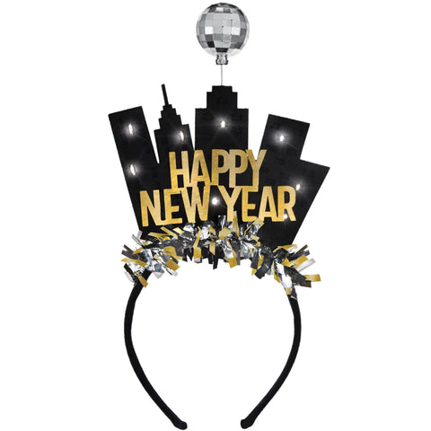 New Years Eve Light Up Ball Drop Foil Headband