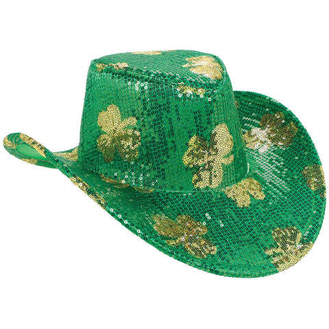 St. Patrick's Day Sequined Cowboy Hat - Adult Size