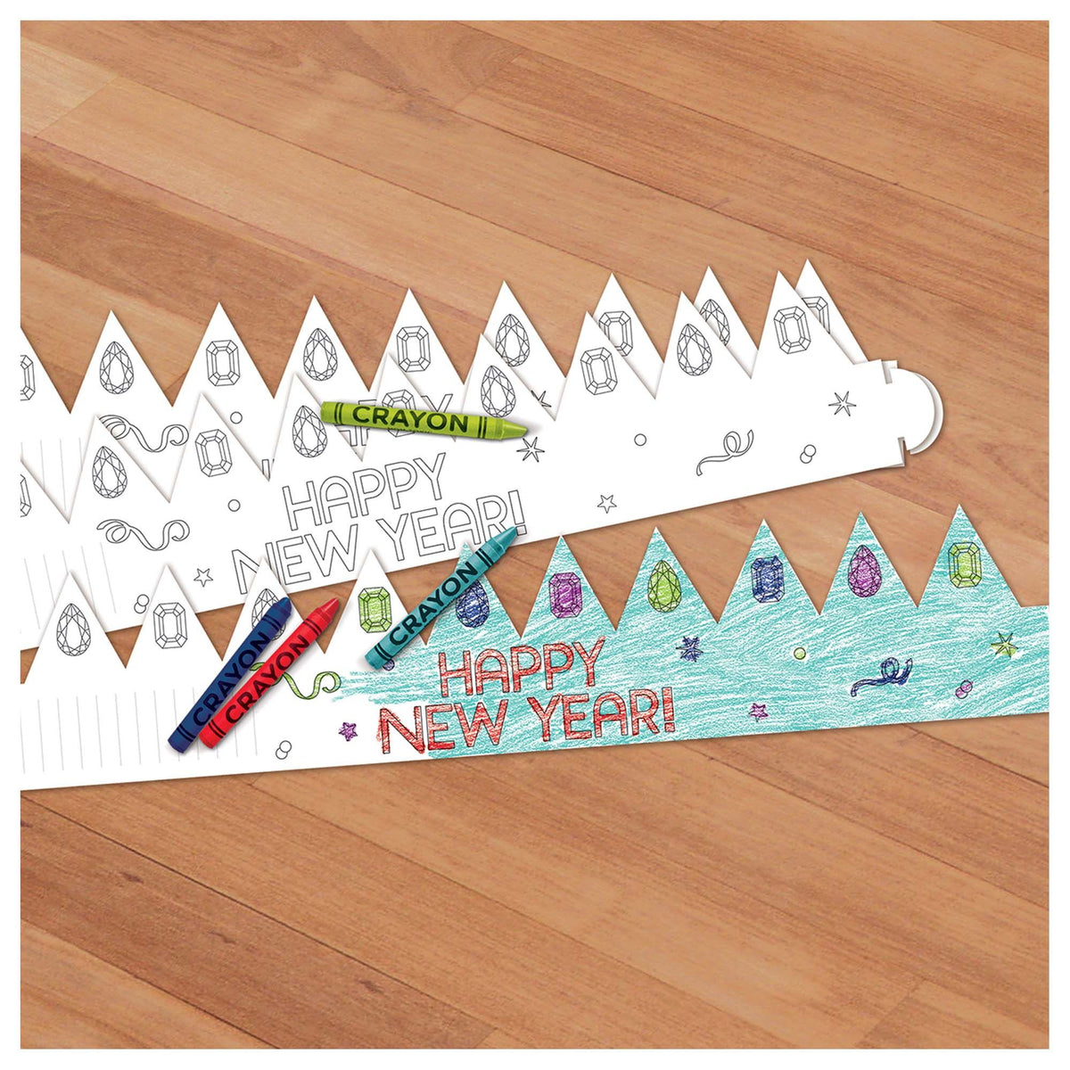 New Year's Eve Color Your Own Paper Crowns 8 per Package