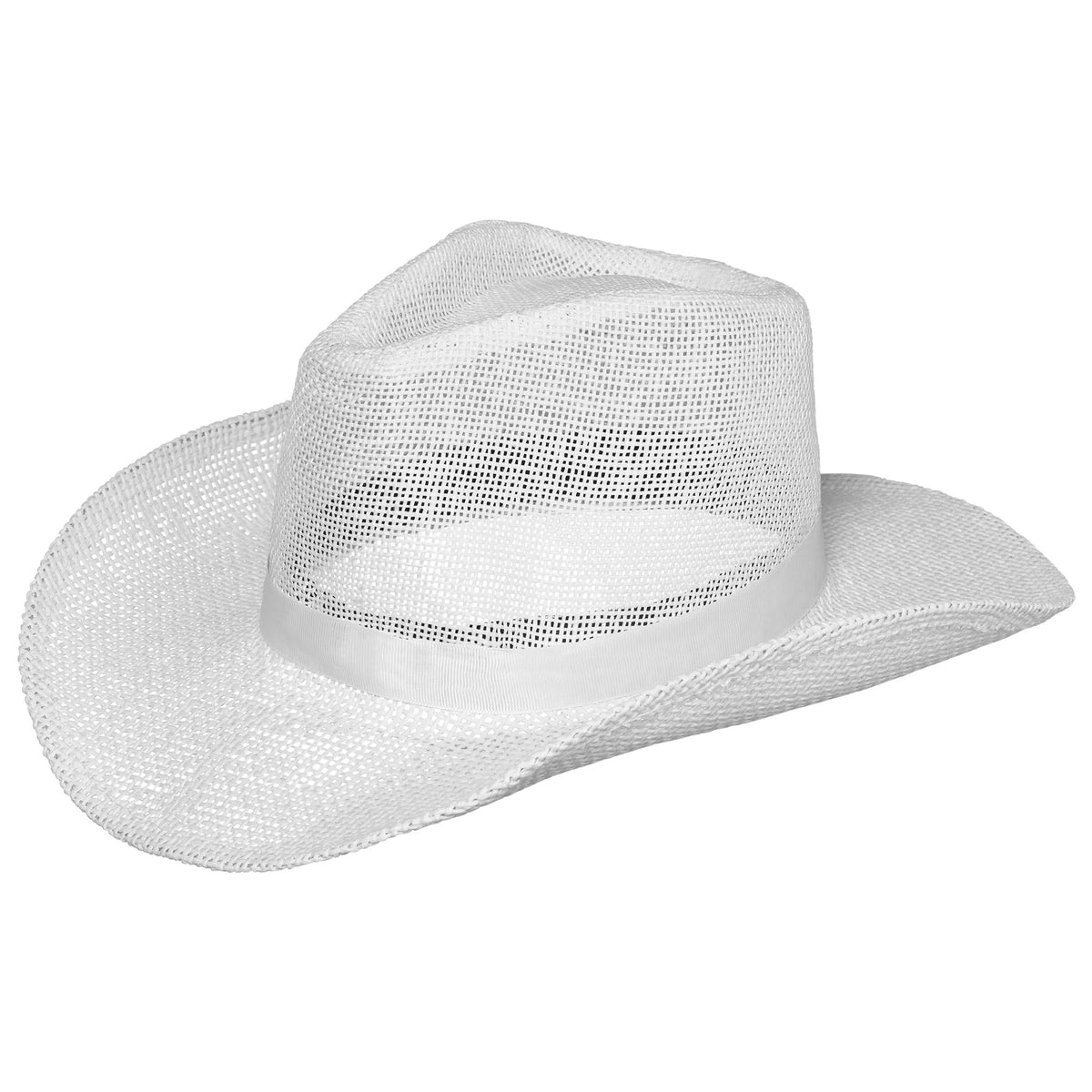White Mesh Cowboy Hat Adult Size
