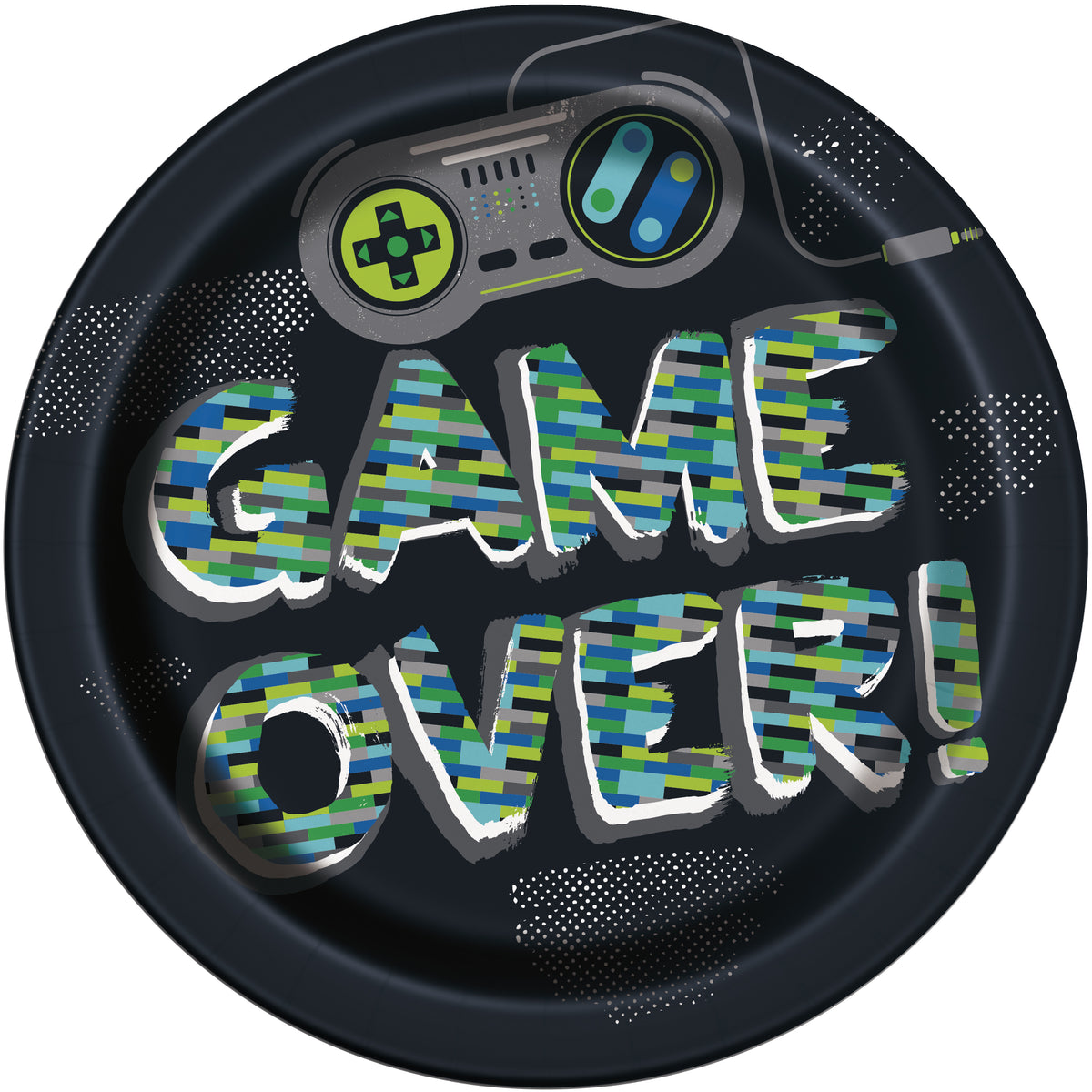 Gamer Birthday Round 9" Dinner Paper Plates  8ct