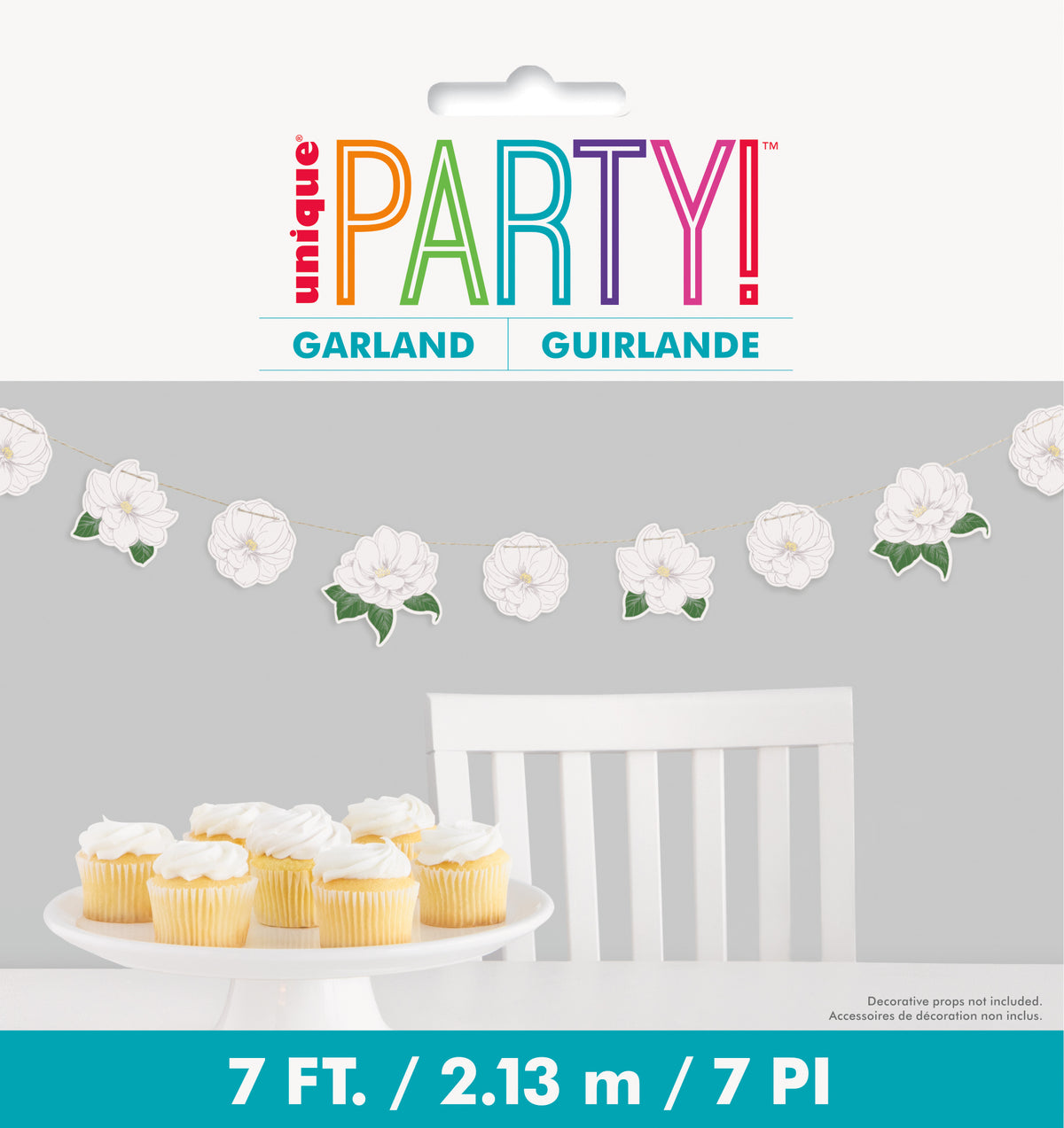 Garden Party Flower Shaped Paper Garland  7 ft