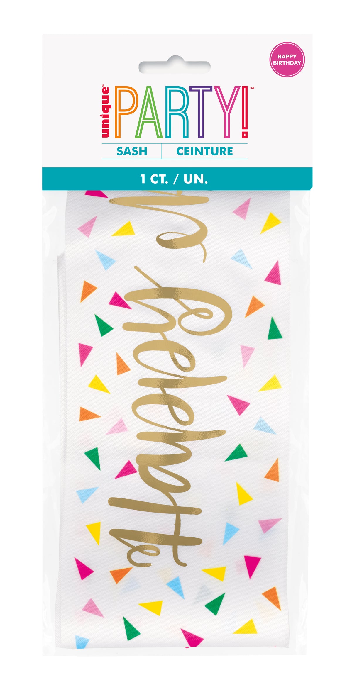 Gold Foil Stamping “Happy Birthday” Sash – Elegant Birthday Celebration Accessory