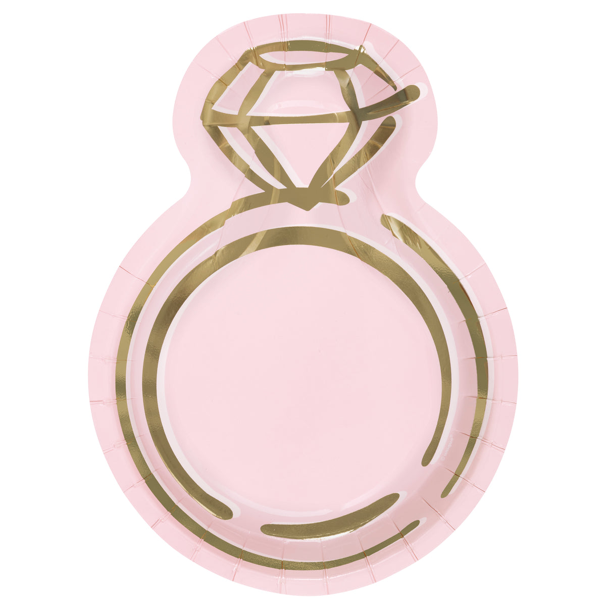 Pastel Pink Ring Shaped 9.25 Plates  8ct - Foil Stamping"