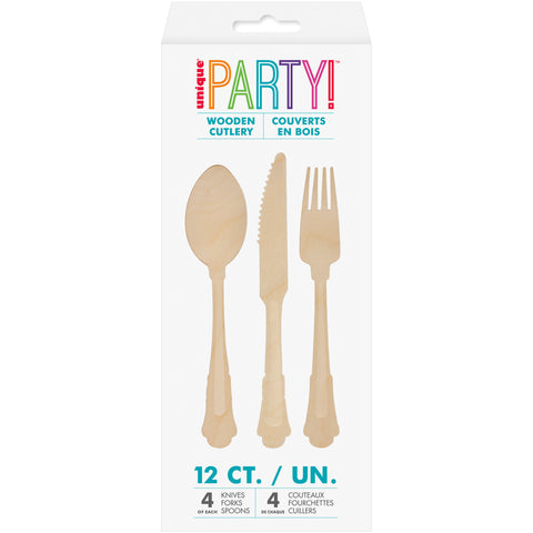 Wooden Cutlery Set 12pc