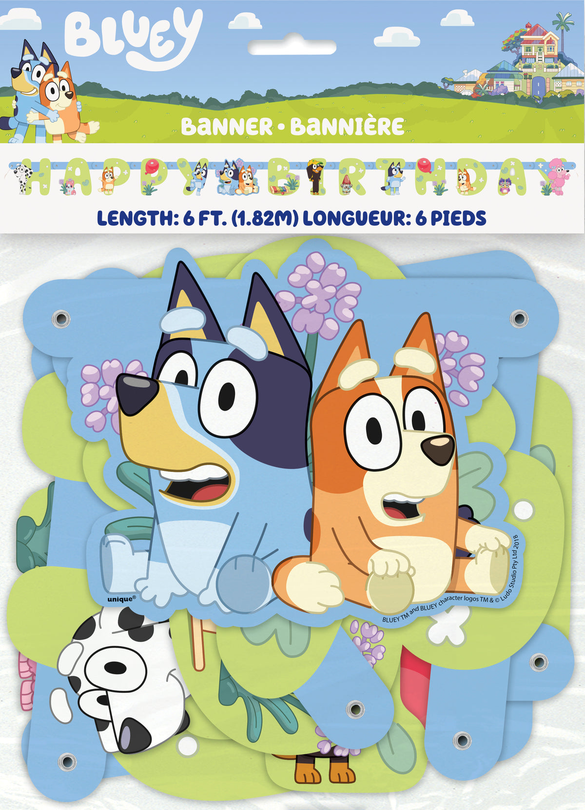 Bluey Happy Birthday" Jointed Banner  6 ft